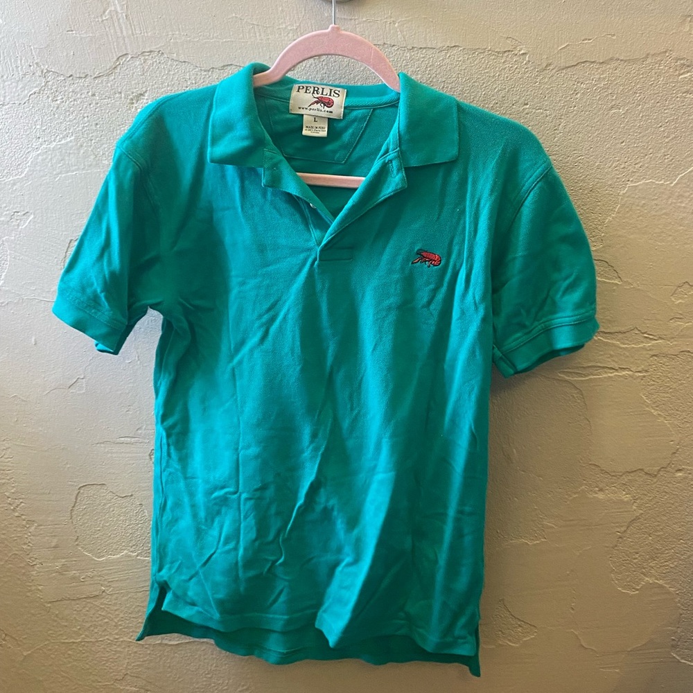 Perils Green collard shirt. Size small